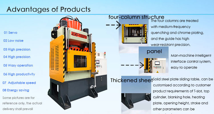 1000 tons servo four-column vertical forging cold extrusion forming hydraulic press